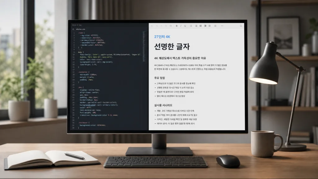 27인치 4K 모니터 선택 기준: 문서 작업에 맞는 조건과 보류 기준