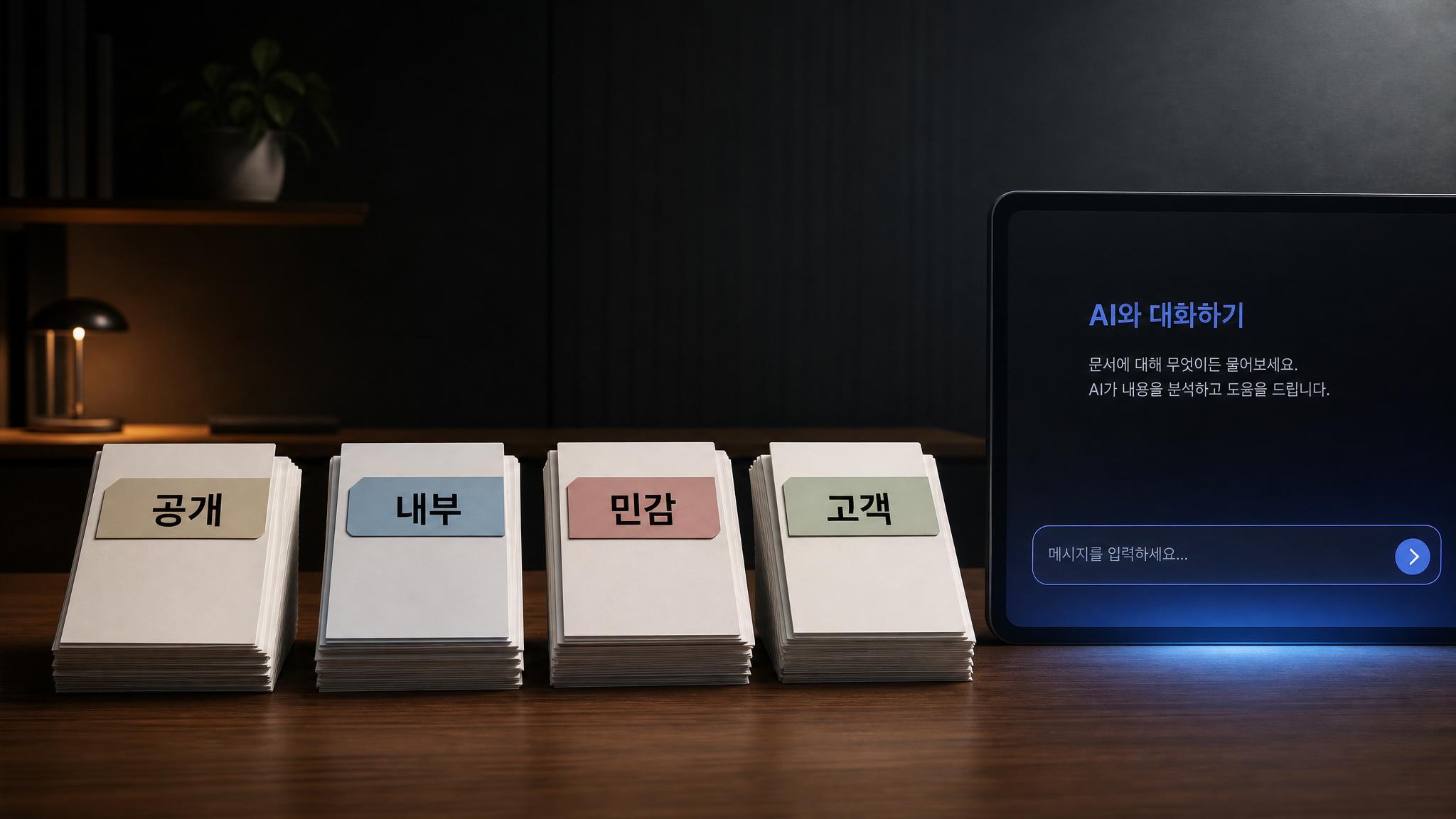 회사 문서 AI에 넣어도 될까? 실무자를 위한 4단계 문서 등급별 판단 기준