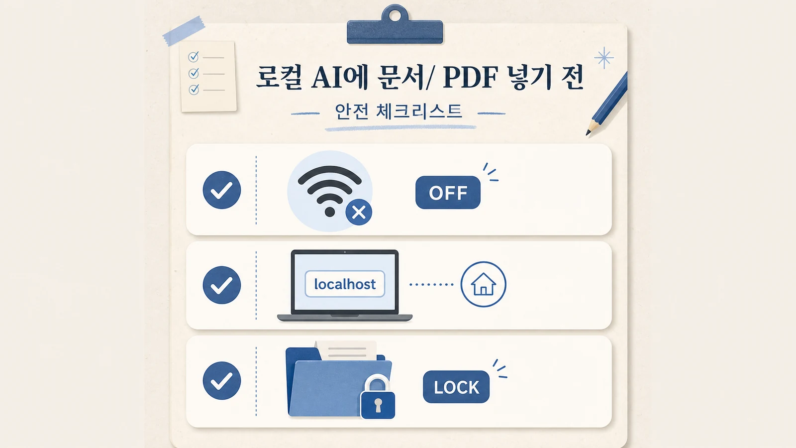 로컬 AI에 문서나 PDF를 넣기 전 확인할 체크리스트 이미지