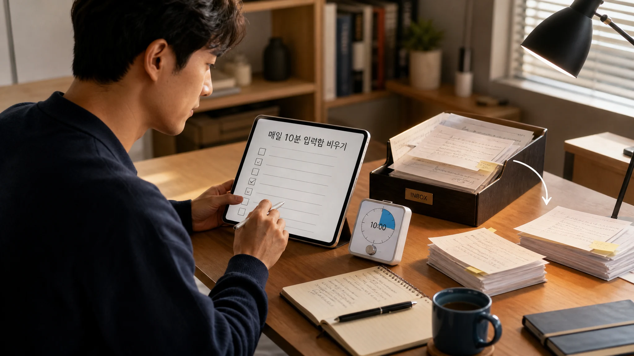 매일 10분 입력함 비우기 루틴을 확인하는 체크리스트 이미지